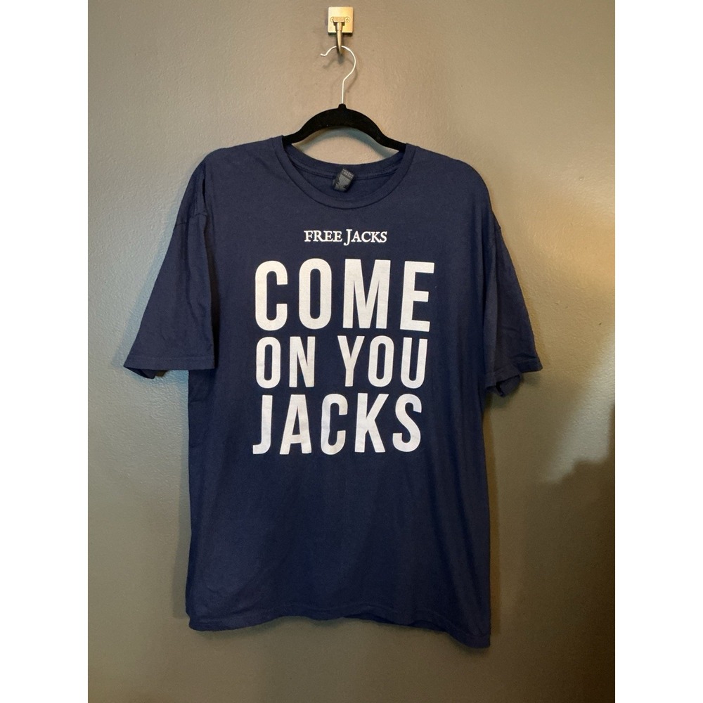 Gildan Free Jacks Navy Blue Graphic T Shirt Rugby Men's XL Extra Large